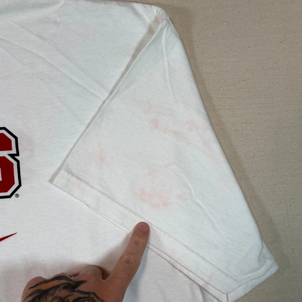 Vintage Nike Stanford University Cardinal T-Shirt Mens XL White NCAA Collegiate